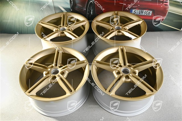21" Wheel rim set Mission E Design, 9,5J x 21 ET60 + 11,5J x 21 ET66, aurum satin matt