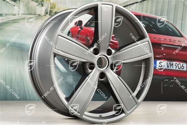 22" Felgensatz Cayenne Sport Classic, 10J x 22 ET48 + 11,5J x 22 ET61, Platinum Seidenmatt