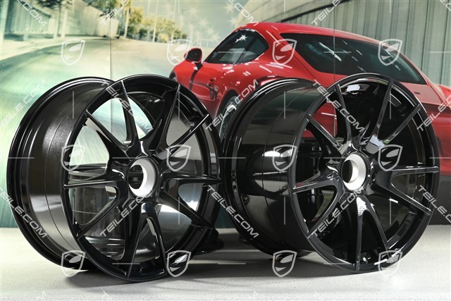 19" GT3RS II 4.0 / GT2RS Felgensatz, schwarz, vorne 9J x 19 ET47 + hinten 12J x 19 ET48