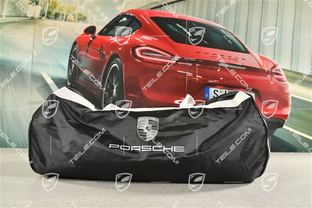 Abdeckhülle, Innen, farbig Porsche Wappen und Schwarzes Schriftzug