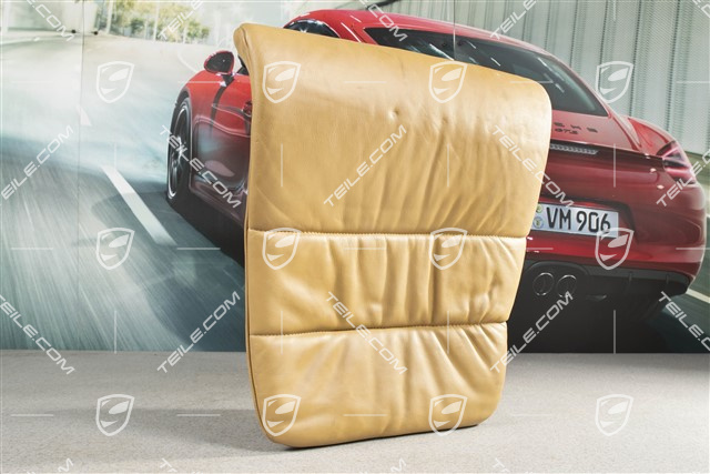 Back seat lower / cushion, Cabrio, Draped leather, Savanna beige, R