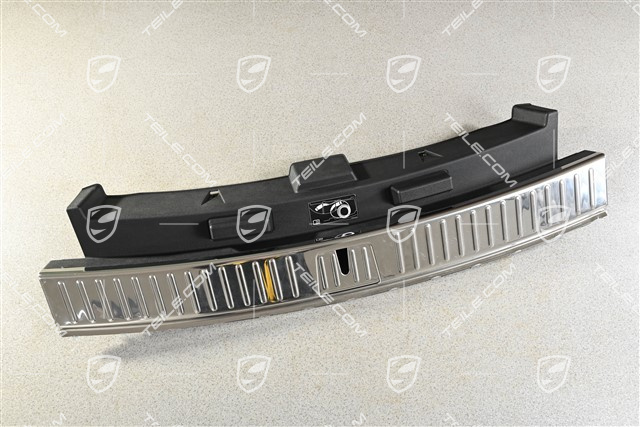 Kofferraum, Schlossträger / Schlossabdeckung Blende , Edelstahloptik Schwarz, Hybrid