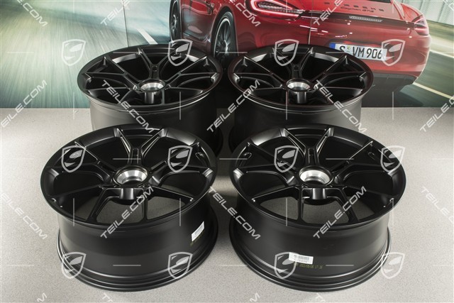 20"+21" GT3 Felgen Satz, 9,5J x 20 ET46 + 12J x 21 ET45, schwarz seidenmatt