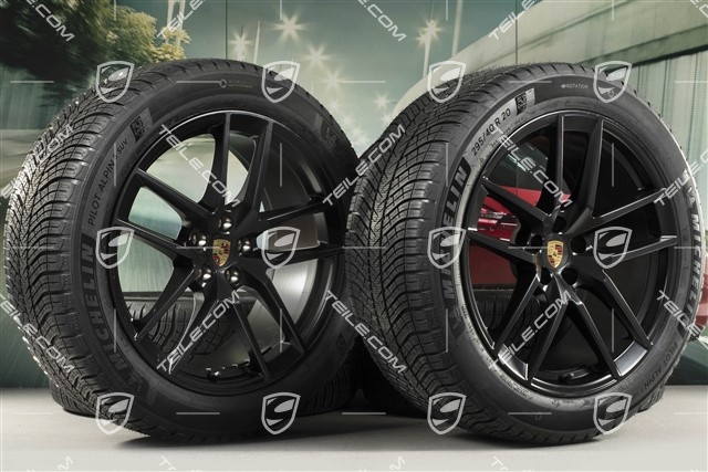 20-inch "Macan S" winter wheels set, rims 9J x 20 ET26 + 10J x 20 ET19, Michelin winter tyres 265/45 R 20 + 295/40 R 20, black satin matt, with TPMS