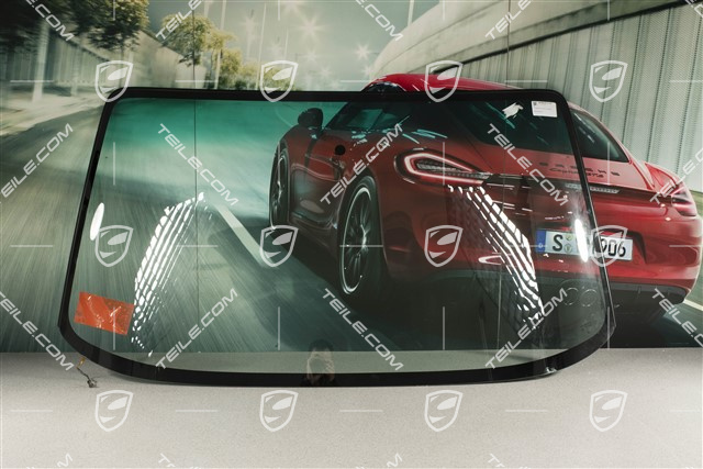 Windscreen with green top tint,  damaged