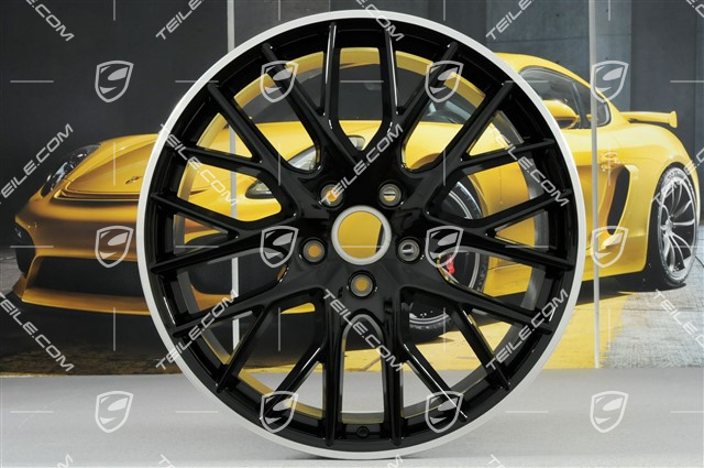 21" Felge Panamera Sport Design, 9,5J x 21 ET71, Felgenstern in Schwarz Hochglanz