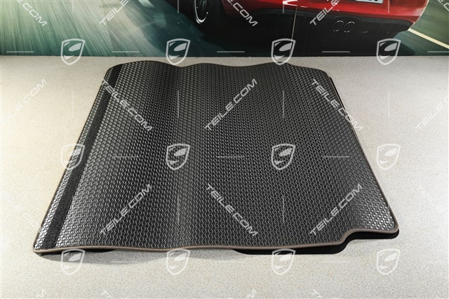 Kofferraumwendematte mit Nubukeinfassung, Teppich / Velours Sattelbraun