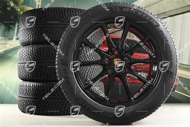 20" Cayenne Design Winterräder Satz, Felgen 9J x 20 ET50 + 10,5J x 20 ET64 + Michelin Winterreifen 255/55 R20 + 295/45 R20, mit RDK-Sensoren