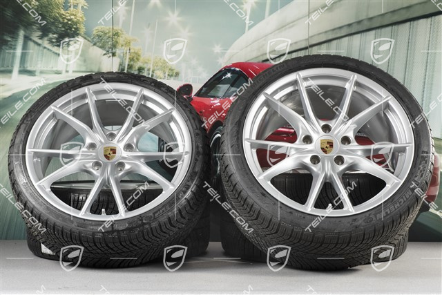 20" koła zimowe, komplet Carrera S  (IV), felgi 8,5J x 20 ET49 + 11J x 20 ET56 + NOWE opony zimowe Michelin Pilot Alpin PA4 N1 245/35 R20 + 295/30 R20