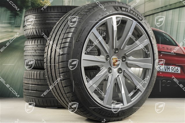 20" Taycan Tequipment Design summer wheels set, rims 9J x 20 ET54 + 11J x 20 ET60 + Michelin summer tyres 245/45 R20 + 285/40 R20