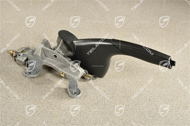 Handbremshebel, Alu, Leder, Metropolblau