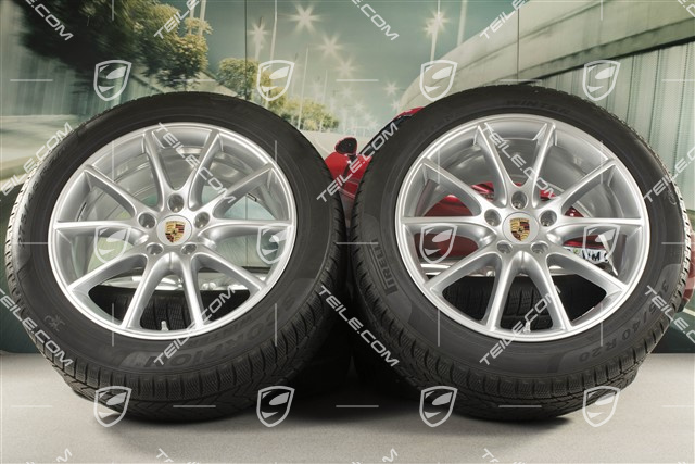 20" koła zimowe Cayenne Design, komplet, felgi 9J x 20 ET50 + 10,5J x 20 ET64 + opony zimowe Pirelli 275/45 R20 + 305/40 R20, z czujnikami ciśnienia