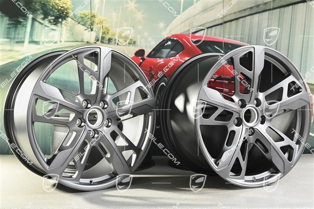 21" Komplet felg Cross Turismo Design, 9,5J x 21 ET60 + 11,5J x 21 ET66, Vesuvius grey