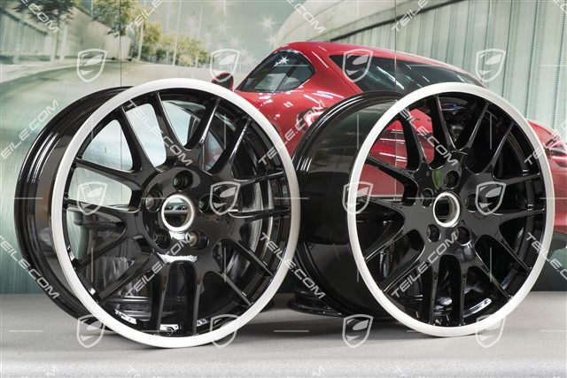 20" Felgensatz RS Spyder, 9,5J x 20 ET65 + 10,5J x 20 ET65, für Winterreifen geeignet, schwarz hochglanz + silber