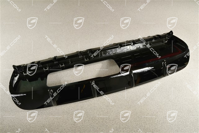 Sport design, Rear bumper lower cover / diffuser, Black / car with trailer coupling