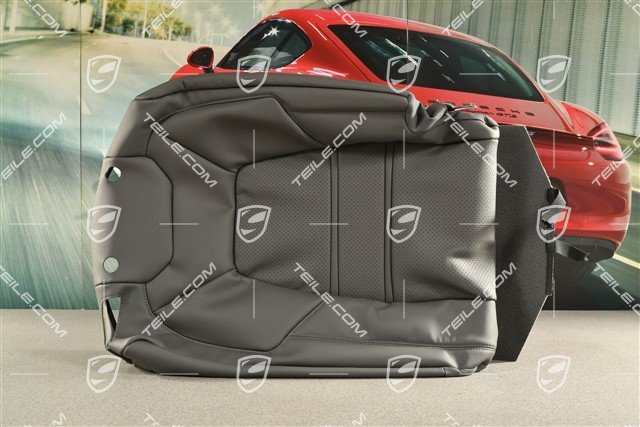 Lehnenbezug, Leder, komfortsitz hinten, Schiefergrau, L