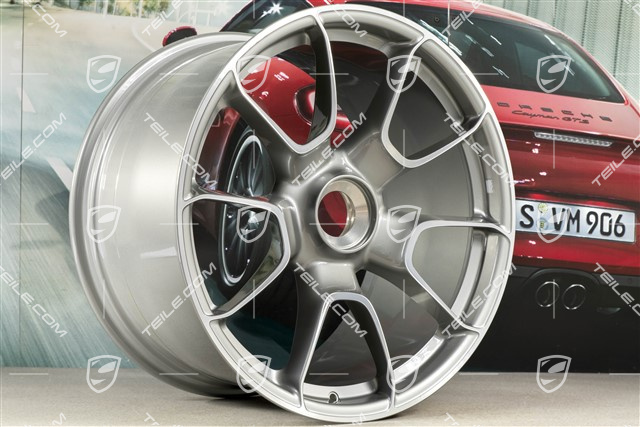 20-inch + 21-inch Turbo S Exclusive Design wheel rim set, 9,5J x 20 ET44 + 12J x 21 ET70, Platin Silver