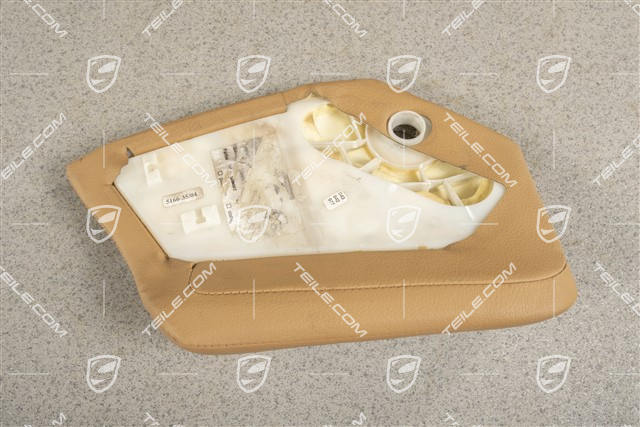 Rear seat cushion pad, Leather, Sand beige, L