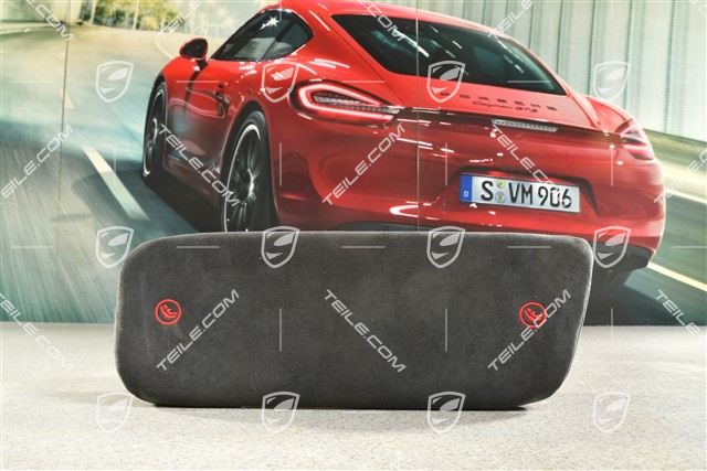 Oparcie odcinka lędźwiowego tylne siedzenia, skóra czarna z czerwonym przeszyciem, R