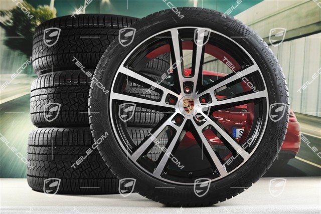 22" Winterräder Sport Design, Felgen 10J x 22 ET48 +11,5J x 22 ET52 + NEUE Continental Winterreifen 285/40 R22 + 315/35 R22, in Schwarz Hochglanz