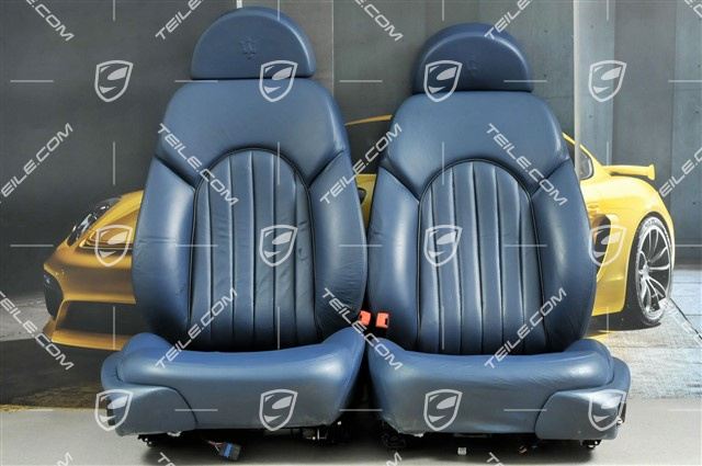 3200GT Fotele, regulowane elektrycznie, skóra, Granatowe, komplet (L+R)