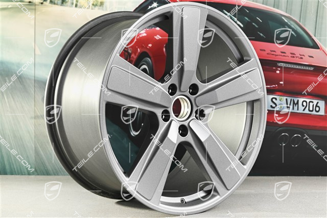 22" Komplet felg Cayenne Exclusive Design Sport, 10J x 22 ET48 +11,5J x 22 ET61, vesuvgrau