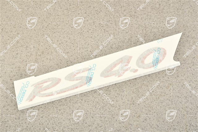 "RS 4.0" Schriftzug seitlich, Indischrot / GT Silber metallic, L