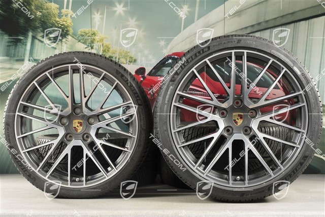 20"+21" koła zimowe Turbo V, komplet, felgi 8,5J x 20 ET40 + 11J x 21 ET66 + opony zimowe Michelin 245/35 R20 + 305/30 R21, DOT/rok prod. 2022