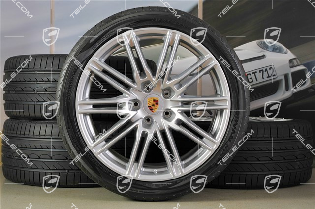 21-inch SportEdition summer wheel set, GT-silver metallic, 4 wheels 10J x 21 ET 50+4 tyres Yokohama 295/35 R 21 107Y XL + TPM