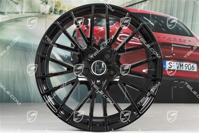 21" Komplet felg Cayenne RS Spyder, 11J x 21 ET49 + 9,5J x 21 ET46, czarny wysoki połysk, do Cayenne Coupé