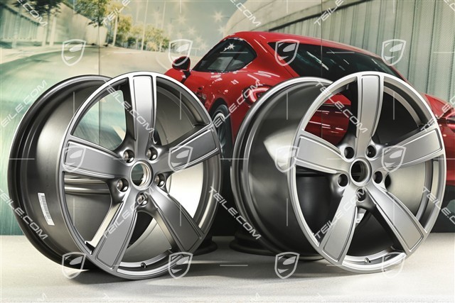 20" Komplet felg Carrera Sport, 8,5J x 20 ET57 + 10,5J x 20 ET51, platynowy satynowy półmat