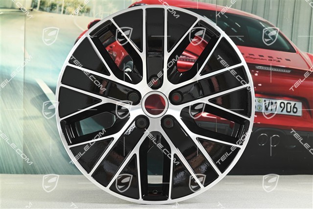 20" felga Macan S, 10J x 20 ET49, czarny wysoki połysk