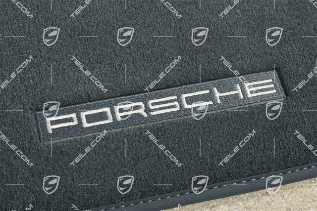 Dywaniki podłogowe, zestaw, 4 części, grafitowo-granatowe