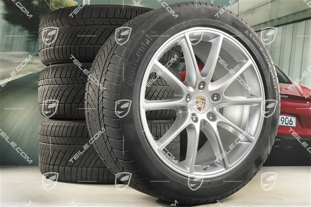 20" Cayenne COUPE Design Winterräder Satz, Felgen 9J x 20 ET50 + 10,5J x 20 ET55 + Continental Winterreifen 275/45 R20 + 305/40 R20, mit RDK-Sensoren