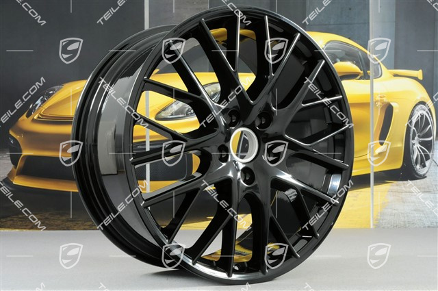 21" Felgensatz Panamera Sport Design, 9,5J x 21 ET71 + 10,5J x 21 ET71,  in Schwarz Hochglanz