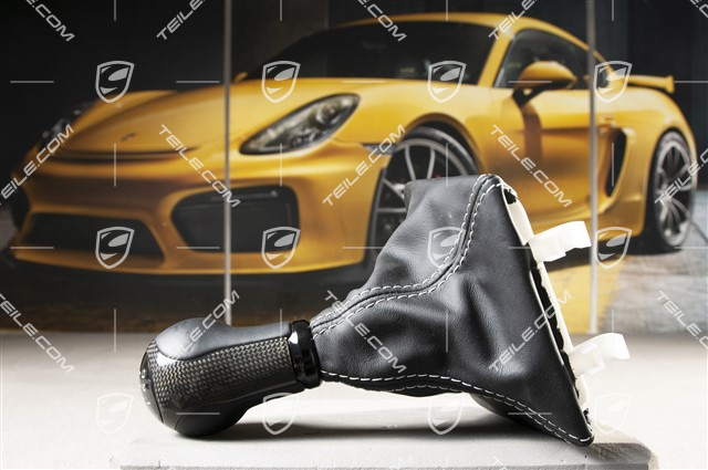 Gearshift knob,  GT3/911R, leather/carbon, black