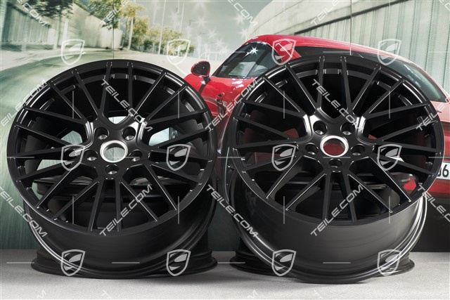 21" Felgensatz Cayenne RS Spyder, 11J x 21 ET58 + 9,5J x 21 ET46, schwarz seidenmatt