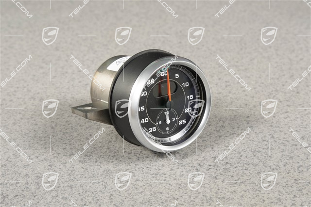 Stopp watch, matt black / galvano silver
