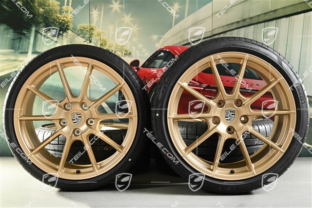 20" 718 Sport koła letnie komplet, felgi 8,5J x 20 ET57 + 10,5J x 20 ET47 + opony letnie Pirelli 235/35 ZR20 + 265/35 ZR20, z czujnikami ciśnienia, aurum satynowy półmat