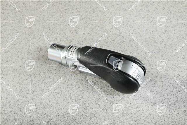 Gałka zmiany biegów, skórzana, PDK, szara / Stone Grey