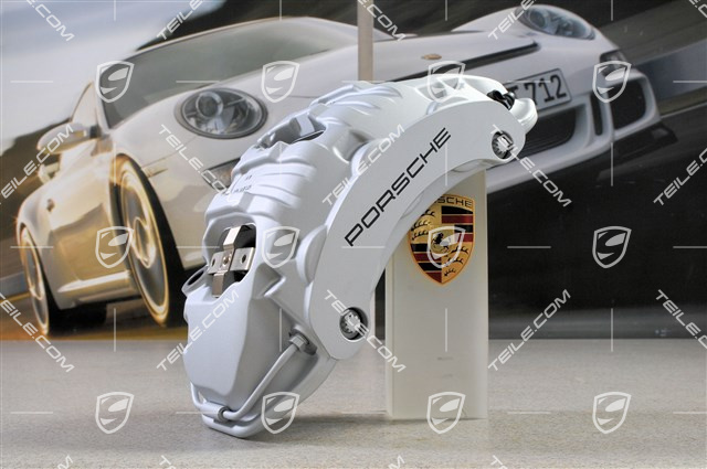 Festsattel / Bremssattel, silber lackiert, Scheibendurchmesser 18 Zoll, L Festsattel / Bremssattel, silber lackiert, Scheibendurchmesser 18 Zoll, L