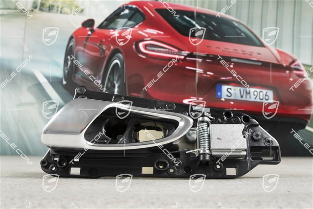 TuerOeffner / Türöffner / Innenbetaetigung, Vorne, Schwarzmatt/ Galvanosilber, L