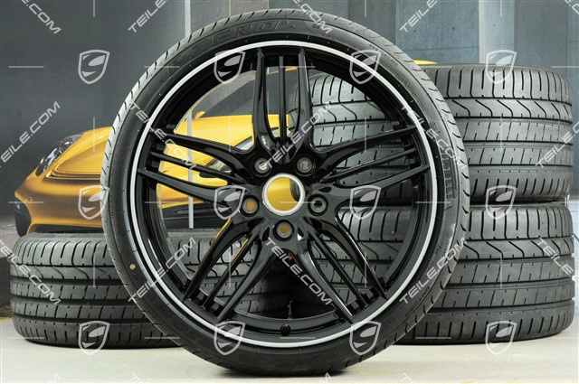 20-inch SportDesign summer wheel set, Black - exlusive 911  8,5J x 20 ET51 + 11J x 20 ET70, tyres 245/35 ZR20 + 295/30 ZR20, with TPM