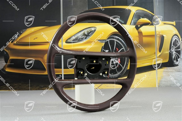 Sport steering wheel, 4-Spoke, Leather, 380mm, Burgundy Sport steering wheel, 4-Spoke, Leather, 380mm, Burgundy