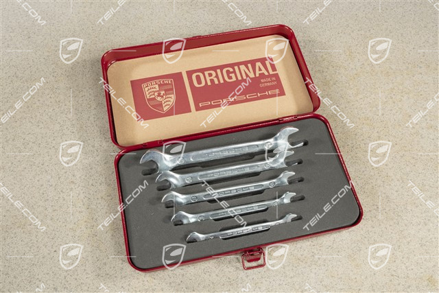 Porsche Classic Open-end spanner set with tool kit, 5 parts