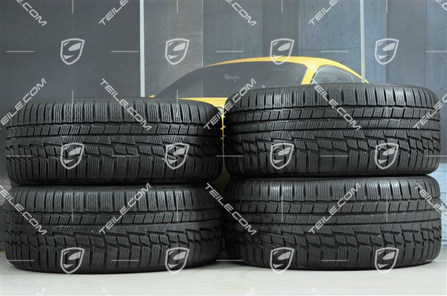 18" Komplet kół zimowych Panamera, 8J x 18 ET 59 + 9J x 18 ET 53 + NOWE opony zimowe Nokian 245/50 R18 + 275/45 R18, DOT/rok prod. 2013