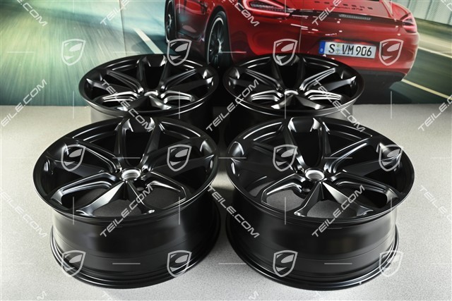 21" GT Design Felgensatz, 9,5J x 21 ET27 + 10J x 21 ET19, schwarz seidenmatt