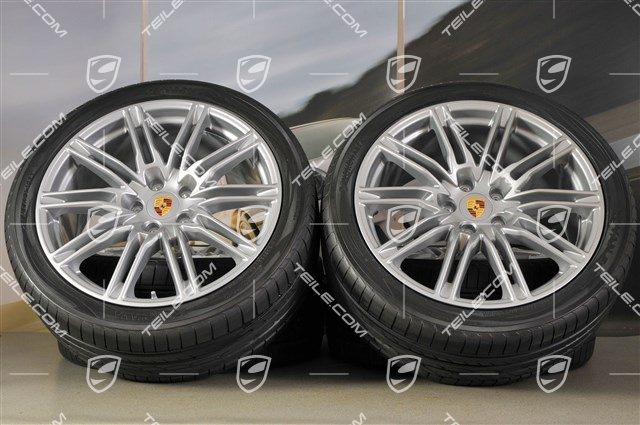 21-inch SportEdition summer wheel set, GT-silver metallic, 4 wheels 10J x 21 ET 50+4 tyres Yokohama 295/35 R 21 107Y XL + TPM