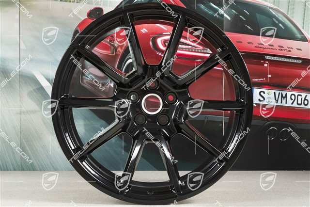 20-inch alloy wheel Macan SportDesign, 9J x 20 H2 ET 26 + 10J x 20 H2 ET19, black high gloss