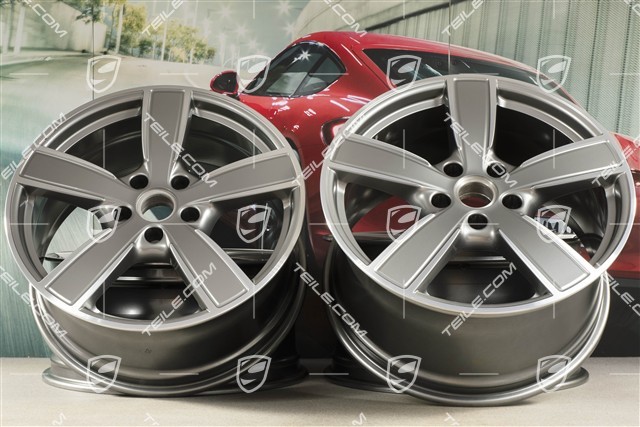 20" Felgensatz Cayenne Sport Classic Komfort, 9J x 20 ET50 + 10,5J x 20 ET55, Platinsilber
